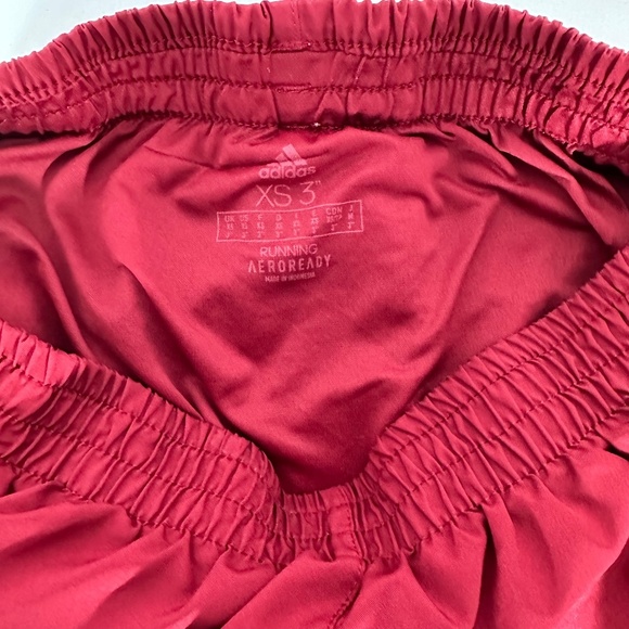 Women's | Adidas | Burgundy Running Aeroready Elastic Waist Shorts - XS - Picture 4 of 6